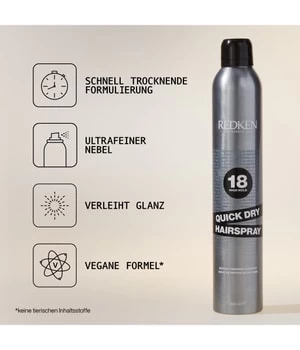 Redken Styling Quick Dry 18 Laque Cheveux 5 Redken Styling Quick Dry 18 Laque Cheveux – Image 5